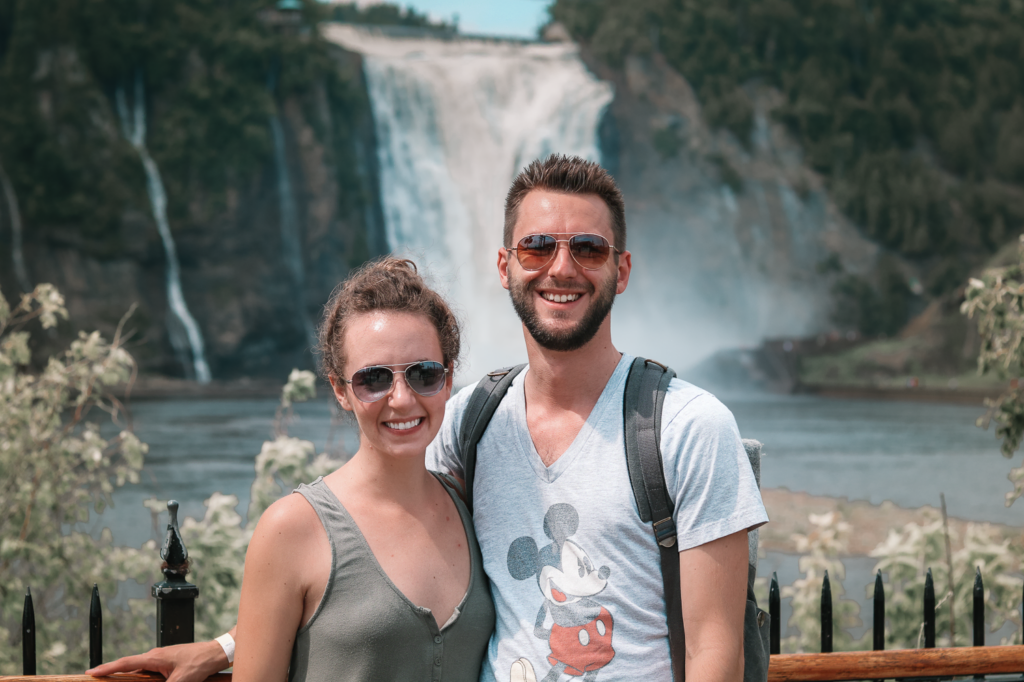 Kaylee and Rhett in Canada, Waterfall and scenery, photo of our web team