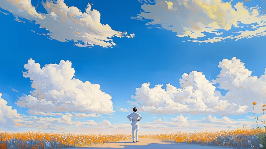oil painting of a professional dentist looking up at the sky, web design dreams